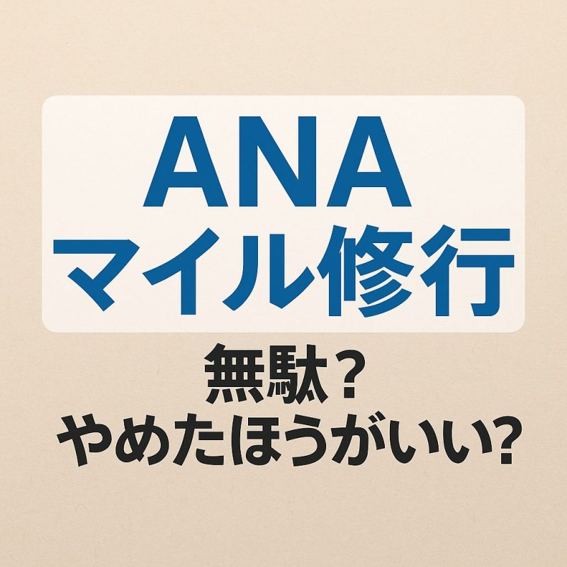 ANAのマイル修業は無駄？やめたほうがいい？